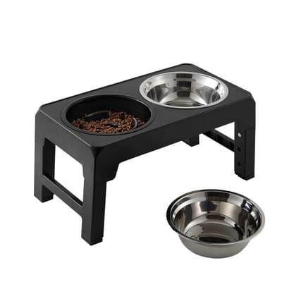 Friends Forever Elevated Double Dog Feeder 4 Heights