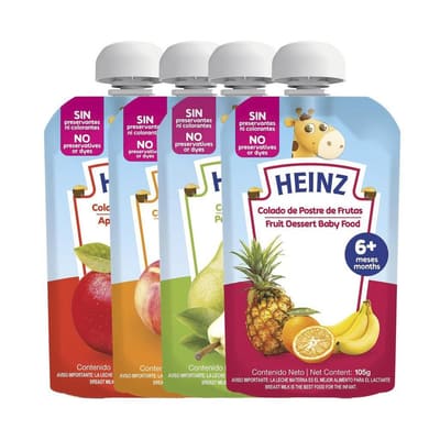 Heinz Assorted Flavors Fruit Dessert Baby Food 18 Units / 105 g