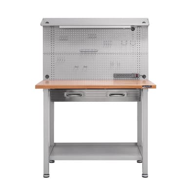 Seville Classics UltraHD Illuminated Worktable 121 cm x 60.96 cm x 165 cm / 48" x 24" x 65"