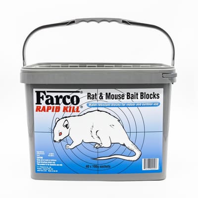 Farco Rapid Kill Rodent Bait Wax Blocks 40 Units / 100 g