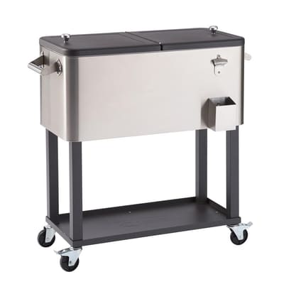Trinity Stainless Steel Ice Chest with Wheels 75.7 L / 20 gal Capacity