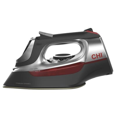 CHI Electronic Iron Titanium Infused Ceramic Soleplate with Retractable Cord in Silver 13102