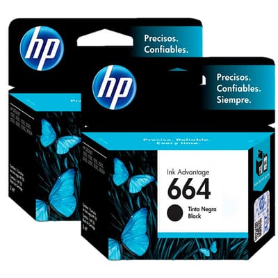 HP Ink 664 Cartridge Black 2 Units