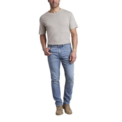 Copper and Oak Light Blue Slim Fit Jeans with 5 Pockets for Men