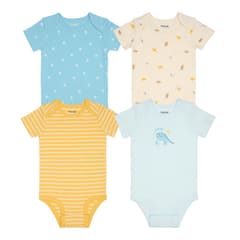 Pekkle Short-Sleeve Bodysuits for Baby Boys 4 Units