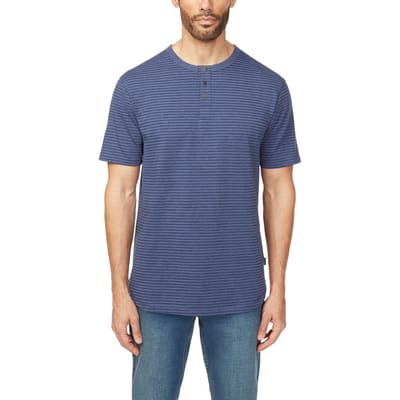 Buffalo Men's Short Sleeve Striped Henley T-Shirt