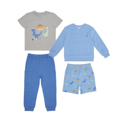 Pekkle 4-Piece Set with Elastic Waist and Soft Fabric for Boys