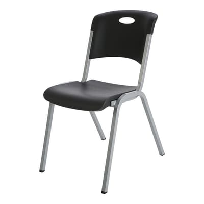 Lifetime Products Black Stacking Chair 35 cm x 45.5 cm x 60 cm / 13" x 17.9" x 23"
