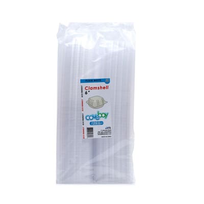Covebay Disposable Clamshell Container 125 Units / 15.24 cm / 6"