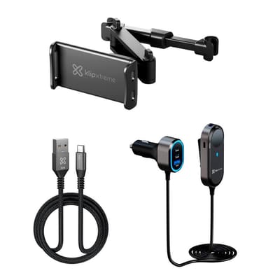 Klip Xtreme 3-in-1 Car Mount and Charging Kit