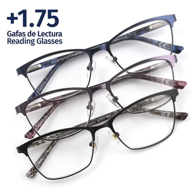 Foster Grant +1.75 Reading Glasses Addie Kiersey 3 Units