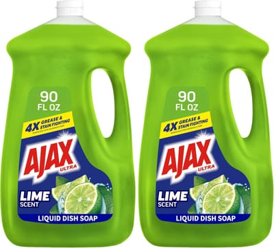 Ajax Dish Soap, Liquid, Vinegar and Lime, Pack of 2, 90 oz, Bundle of 2