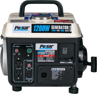 Pulsar PG1202SA 1200W Portable Generator, 900 Running Watts, 71cc 2-Cycle Engine