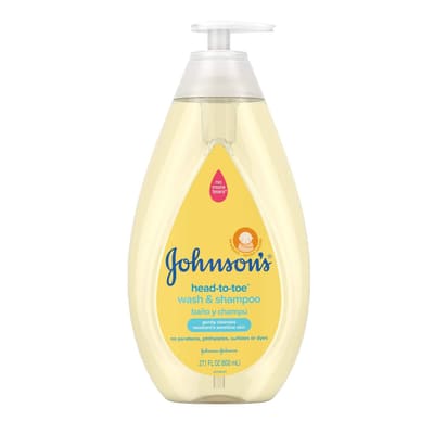 Johnson's Baby Head-To-Toe Gentle Baby Body Wash & Shampoo, Tear-Free, Sulfate-Free &, Bundle of 3