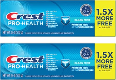 2pck Crest Pro-Health Clean Mint Toothpaste (2.6oz), Bundle of 3