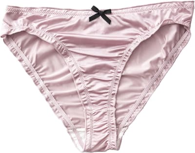 CENYINVEFI Women's Satin Bikini Panties Mid‑Rise Soft Solid Briefs with Cute Bow