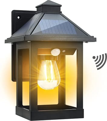 CYHKEE Solar Wall Lanterns Outdoor with 3 Modes, Dusk to Dawn Motion Sensor