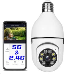 AONUOWE Light Bulb Security Camera 2.4GHz & Wireless WiFi Outdoor, 1080P Light Socket, Indoor, 1PC