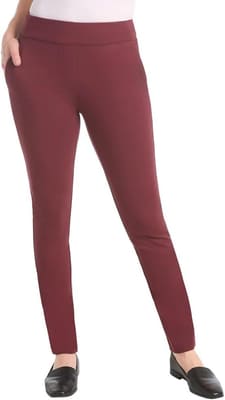 Dalia Women’s Pull-On Ponte Pant, Mid-Rise Narrow Leg, Bundle of 2