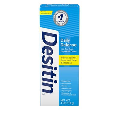 Desitin Daily Defense Baby Diaper Rash Cream with Zinc Oxide to Treat, Relieve & Prevent, 4 oz, Bundle of 4