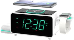 Emerson Smartset Dual Alarm Clock FM Radio with Wireless Charging, Bluetooth Speaker, Ultra