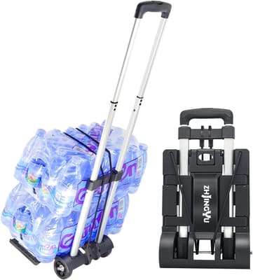 ZHJINGYU Folding Hand Truck Aluminum Trolley,Small Dolly, Foldable Hand Cart