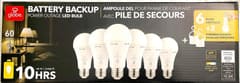 Globe Electric Battery Backup LED Bulb, 6 Pack