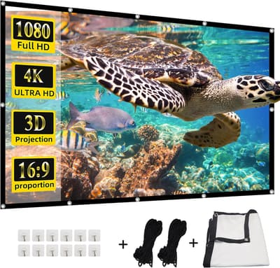 HUANYINGBJB Projector Screen,HUANYINGBJB 4K 16:9 HD Rear Front Projector Screen Foldable, Bundle of 2