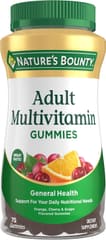 Nature's Bounty Adult Multivitamin Gummies, Orange, Cherry & Grape, 75 Ct, Bundle of 2