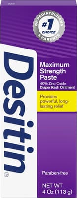 Desitin Maximum Strength Baby Diaper Rash Cream with 40% Zinc Oxide for Treatment, Relief &, 4 oz, Bundle of 3