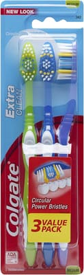 Colgate Extra Clean Full Head Toothbrush, Medium, Pack of 1, 3 Count, Bundle of 6