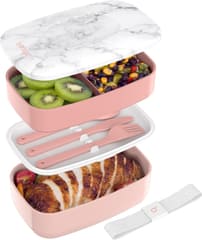 Bentgo Classic Stackable 3-Compartment Adult Bento-Style Lunch Box, Bundle of 2