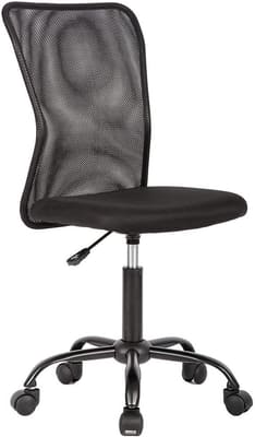 BestOffice | Armless Office Chair | Black | with Lumbar Support