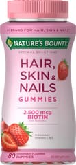 Nature's Bounty Optimal Solutions Hair, Skin & Nails Vitamin Gummies, Bundle of 3