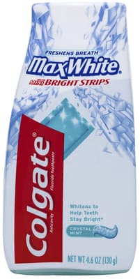 Colgate Max White Toothpaste with Mini Breath Strips, 4.6 oz, Bundle of 3