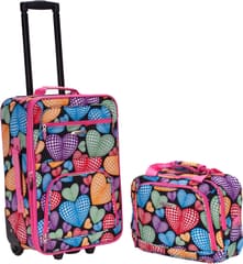 Rockland Fashion Softside 2 Piece Luggage Set, Expandable, (14" Tote/19" Upright)