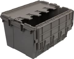 Buckhorn 12G Industrial Plastic Storage Container, Lid Attached, Stackable