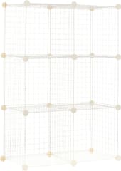 6 Cube Wire Grid Storage Organizer, Stackable Storage Cubes, Modular Closet Organizer Shelves