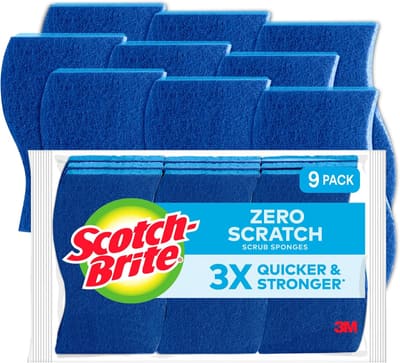 3M Scotch-Brite Scrub Sponge, Non-scratch, 9-Count, Bundle of 2