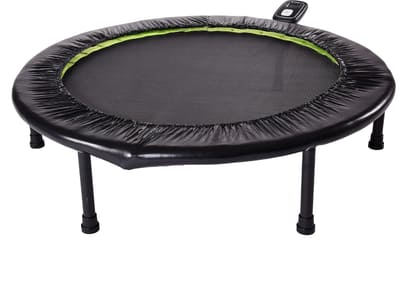 Stamina 36" Foldable Mini Trampoline Rebounder for Adults with Smart Workout App, Black