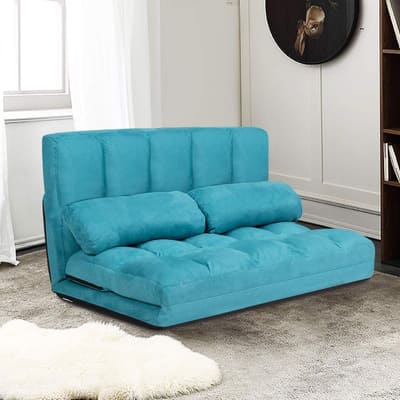 GIANTEX Adjustable Floor Sofa, Foldable Lazy Sofa Sleeper Bed 6-Position Adjustable, Suede