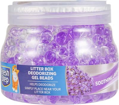 Fresh Step Litter Box Deodorizing Gel Beads, Lavender Scent, 12 Oz, Bundle of 4
