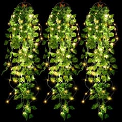 Mudder 3 Packs LED Artificial Hanging Plants, 2.79 ft Fake Ivy Vines, Bundle of 2