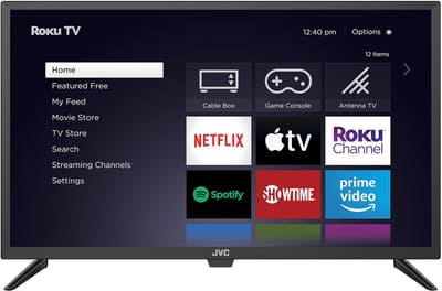 JVC 32-Inch 720p HD LED Roku Smart TV with Voice Control App, Airplay, Screen Casting