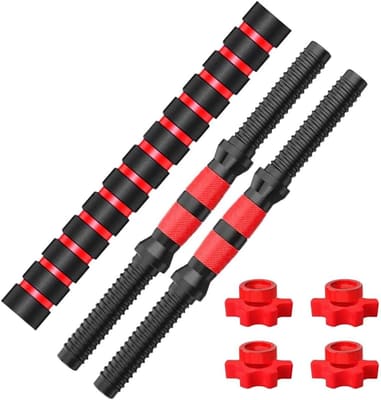 TOTOZAKUL Dumbbell-Handle-set for 1inch Wide Weight Plates Dumbbell Bars, Durable Threaded, Bundle of 2