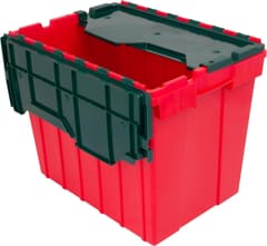 Akro-Mils KeepBox 18 Gal Storage Box, Lid Attached, Stackable