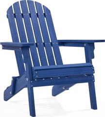 Yaheetech Folding Wood Adirondack Chairs Set of 1 for Fire Pit Patio, Blue