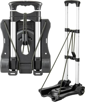Vsaikeo Small Folding Hand Truck Dolly with 2 Wheels, Foldable Luggage Cart