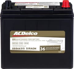 ACDelco Gold 51RAGM (88866315) 36 Month Warranty AGM BCI Group 51R Car Battery