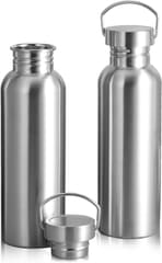 Exclaith 2 Pack Stainless Steel Sports Water Bottles, 26OZ 18/8 Stainless Steel Water Bottle, Bundle of 2